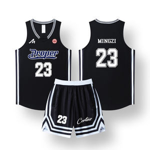 Maillot de basketball personnalisé pour homme en polyester, avec numéro brodé, design vintage en mesh, respirant, léger, écologique, sublimé - Product Image 2