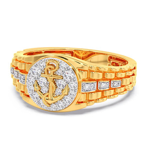 แหวนทองคำประดับเพชรทรงสมอเรือ - Product Image 4