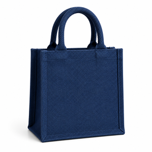 Bolsa de Yute Azul Ecológica AMANI de 7 Pulgadas, Bolsa de Regalo con la Lema de Bengala Occidental: Vive Simplemente, Vive Sosteniblemente - Product Image 6