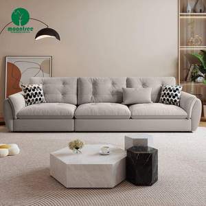 छोटे अपार्टमेंट रहने वाले कमरे के लिए मोनट्री बहु-कार्यात्मक फोल्डेबल सोफा बिस्तर ठोस लकड़ी और कपड़े सेट - Product Image 2