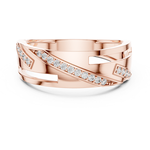 Anillo de Diamantes Redondos Cultivados en Laboratorio GOLDEN APEX en Oro Amarillo de 18 Quilates con Baño de Rodio de Lujo para Boda, Compromiso, Uso Diario, Hombre - Product Image 6