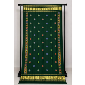 Semi Gajji Dupatta With Original Mirror Work Lagadi Patta Border Traditional Ethnic <b>Wedding</b> Festival Party Wear - Product Image 1
