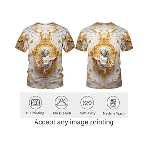 เสื้อยืดโพลีเอสเตอร์ออกแบบเองได้ คุณภาพดีที่สุด ทรงปกติสำหรับผู้ชาย หลายสี เสื้อยืดพิมพ์ลาย 3 มิติ คอกลม แขนสั้น - Product Image 5