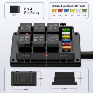 Nuevo Kit de Caja de Relés y Fusibles de 6 Vías, Pre-cableado, 12V, para Automóviles, Estilo IP65, Impermeable, para Coche, Camión, Barco - Product Image 2