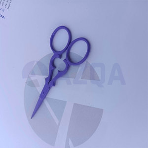 Ciseaux à broder en acier inoxydable, revêtement violet, style victorien, lames pointues, poignées décoratives à double anneau, DIY OEM - Product Image 4