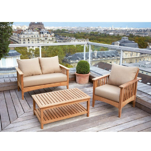 Hot sale <b>table</b> and <b>chair</b> set with simple modern style from good and durable teak <b>wood</b> for outdoor use - Product Image 2
