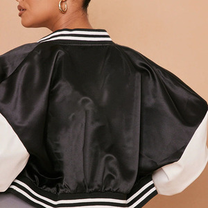 Women's Winter Wool <b>Varsity</b> <b>Jacket</b> with Breathable Fabric Embroidery Details Cotton Filling-Finished Customizable Size & Color - Product Image 3