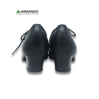 Zapatos de Baile Latino para Mujer OEM, de Cuero Perforado de Grano Completo, Transpirables, con Cordones, Tacón Bajo, para Salón de Baile, con Logotipo Personalizado