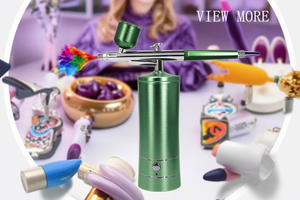 Rechargeable Piston Airbrush <b>Compressor</b> High PSI Salon System ABS Copper Nail Art Paint Spray Gun - Product Image 6