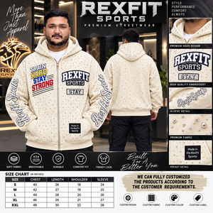 Sweat-shirt à capuche zippé en polaire respirant avec broderie personnalisée en strass, style streetwear épais, poches kangourou, unisexe - Product Image 4