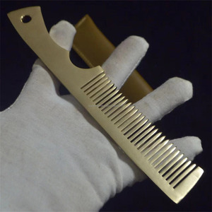 Peigne en corne de buffle naturelle Viking personnalisé avec logo, portable, pour salon de coiffure - Product Image 6