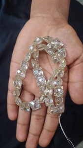 Perles de moissanite carrées taille princesse Off White, qualité AAA, coupe excellente pour collier de diamants, bijoux personnalisés - Product Image 1