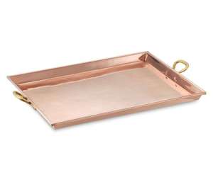 Plateau en cuivre pur, best-seller, forme personnalisable, produit indien, bonne qualité, fait main avec poignée, plusieurs tailles, adapté au Ramadan - Product Image 1