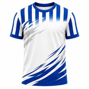 Camiseta de Fútbol Personalizada al por Mayor para Hombre, Sublimada, con Rayas, de Secado Rápido, Transpirable, de Manga Corta, para Equipos Deportivos - Product Image 3