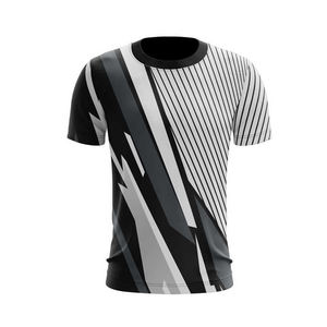 เสื้อยืดคอกลมผ้าคอตตอนสี100% สำหรับผู้ชายเสื้อยืดสีฟ้าทรงสั้นพิมพ์ลายไซส์อเมริกันกำหนดเอง - Product Image 4