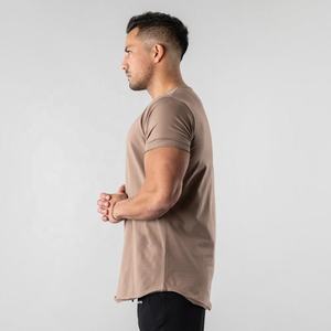 T-shirt de sport pour homme grande taille 100% coton écologique respirant uni à séchage rapide avec logo personnalisé col rond - Product Image 3