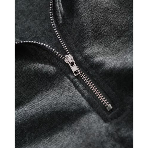 Men Black Quarter Zip Pullover <b>Sweatshirt</b> <b>Plain</b> Oversized Cotton Fashion USA Trending Apparel - Product Image 3