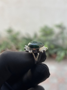 Pear Shape Malachite <b>Adjustable</b> <b>Ring</b> Handmade 925 Sterling Silver Plated Luxury Vintage Bohemian Jewelry Gift for Women - Product Image 4