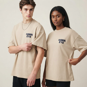 เสื้อยืดคอกลมโอเวอร์ไซส์พรีเมียมสำหรับผู้หญิงและผู้ชาย น้ำหนักเบา สวมใส่สบาย รับปักลายตามสั่ง สั่งซื้อจำนวนมาก - Product Image 4