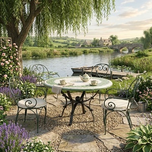 Wholesale Custom Wrought Iron European Design Heavy Duty Garden Furniture Set 4 Seater Patio Dining <b>Table</b> <b>and</b> <b>Chairs</b> <b>Outdoor</b> - Product Image 4