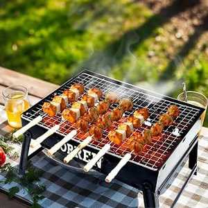 Barbecue au charbon de bois portable avec support pour grillades et barbecues en plein air - Product Image 1