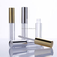 Tube de gloss à lèvres rond en plastique recyclable en stock, 1 ml, 3 ml, 5 ml, 10 ml, emballage cosmétique transparent vide