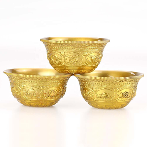 โรงงานผลิตงานฝีมือโลหะจำหน่ายถ้วยทองเหลืองสำหรับบูชาพระพุทธศาสนา ทำจากทองแดงแท้ - Product Image 2