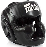 Protège-tête de boxe Fairtex noir léger et écologique, personnalisé sur mesure, de haute qualité, 100% cuir véritable