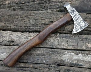 Hache de qualité supérieure, forgée à la main, en acier à haute teneur en carbone, de qualité industrielle, avec manche en bois dur, outil professionnel pour couper du bois - Product Image 4