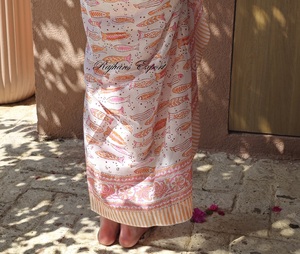 Pareo de algodón estampado a mano al por mayor para mujer, ligero, estilo bohemio, chal, bufanda, cubierta de verano hecha a mano de la India - Product Image 6