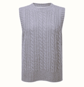 Gilet sans manches en tricot pour femme, col rond, couleur unie, style décontracté, en tissu peigné, respirant - Product Image 6
