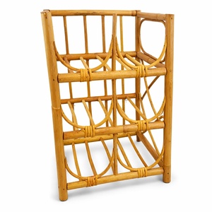Rattan wine cabinet for <b>table</b> & corner hand-crafted rack stand for beer soft drink bottles - Product Image 1