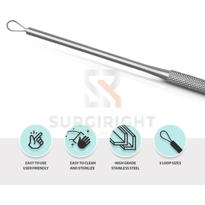 Kit de Nettoyage d'Oreilles Billeau en Acier Inoxydable – Curettes et Outils Médicaux Réutilisables de Qualité ORL par Blush Surgical - Product Image 2