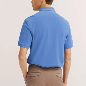 Polo homme personnalisé avec logo brodé, col côtelé, design tendance, tissu piqué 50% coton / 50% polyester, 215 GSM, parmi les plus vendus - Product Image 3
