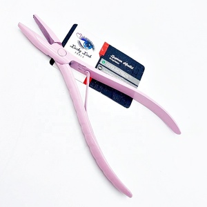 Alicates para extensiones de cabello de acero inoxidable sólido rosa claro, herramienta para quitar enlaces de etiquetas personalizadas para extensiones, herramientas para extensiones de cabello - Product Image 1