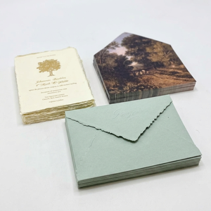 Invitaciones de boda en papel de algodón con estampado foil, textura hecha a mano, detalles elegantes y un toque premium para celebraciones. - Product Image 1