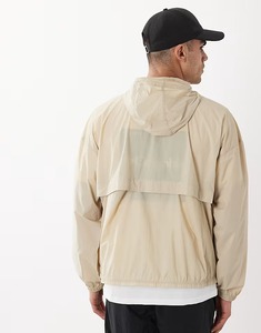Men's Hooded Windbreaker <b>Jacket</b> Solid Color Pullover Casual Outdoor Wear Spring Polyester Material - Product Image 2