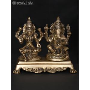 รูปปั้นทองเหลืองพระพิฆเนศ7 "รูปสลักของเทพเจ้าฮินดู - Product Image 3