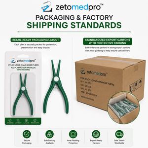 Nylon <b>Bent</b> <b>Nose</b> <b>Pliers</b> All Plastic Non-Marring <b>Pliers</b> for Jewelry Making Laboratory Work and Precision Handling , Zetomed Pro - Product Image 2