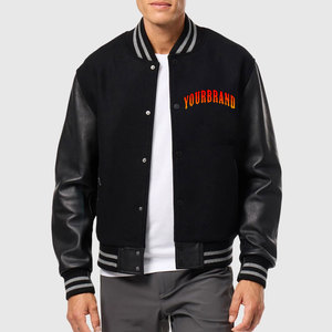 Blouson universitaire en gros, vierge, personnalisable avec logo, blouson d'hiver universitaire en laine de bonne qualité, blouson universitaire de baseball pour homme, sur mesure - Product Image 1