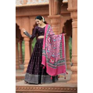 Mayra Silk <b>Sequins</b> Embroidery work Lehenga Choli With Designer Duppta - Product Image 1