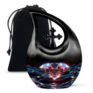 Venta caliente Penguin Group Tear Drop & Beautiful Cross Cremation Urna para adultos para cenizas humanas con bolsa de terciopelo gratis - Product Image 2