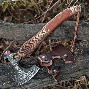 Hacha Vikinga Tradicional Industrial de Alta Calidad, Fabricada Directamente en Fábrica, de Acero al Carbono, Forjada a Mano, con Mango de Madera Personalizado - Product Image 1