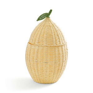 Elegante cesta de almacenamiento de juguetes de papel con forma de limón, organizador decorativo de mimbre, cesta para guardar ropa sucia, para la decoración de la habitación infantil. - Product Image 1