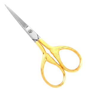 Tijeras Profesionales para Cutículas de Acero Inoxidable Chapadas en Oro, Punta Recta y Afilada, Tijeras para Recortar Uñas, Manicura y Pedicura - Product Image 1