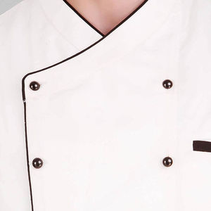 Conjuntos de Uniformes de Chef Personalizados para Hombre, de Lona, Poliéster y Algodón, con Manga Corta y Cierre de Botones, para Personal de Restaurantes y Bares - Product Image 4