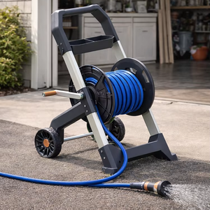 Enrouleur de tuyau d'arrosage robuste de 200 pieds, chariot métallique avec cadre en aluminium, support de tuyau portable pour extérieur ODGGAD001 - Product Image 1