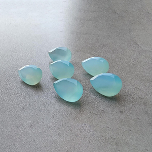 Calcedonia Aqua Natural, Corte Facetado en Forma de Pera, Gema Calibrada Suelta para Joyería - Product Image 5