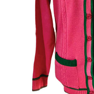Cardigans pour femmes en tricot uni décontracté avec boutons brodés de couleur personnalisée - Product Image 6
