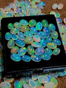 Lot de cabochons d'opale éthiopienne, ovales, blancs arc-en-ciel, pierres précieuses naturelles, pour la création de bijoux, fournisseur en gros - Product Image 5